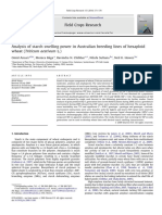 Analysis of Starch Swelling Power in Australian Breeding Lines of Hexaploid