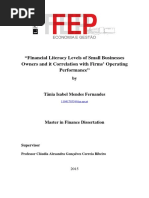 Financial Literacy Levels of Small Businesses Owners and It Correlation With Firms' Operating Performance