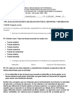 Evaluacion Escrita de Educación Física