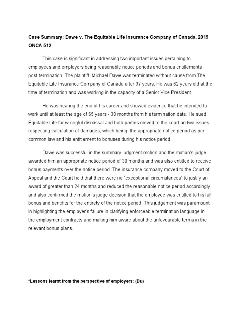 Employment Law Case PDF Employment Judgment (Law)