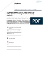 Correlation Between Habitual Dietary Fibre Intake and Postprandial Plasma Glucose Levels in Early Adulthood