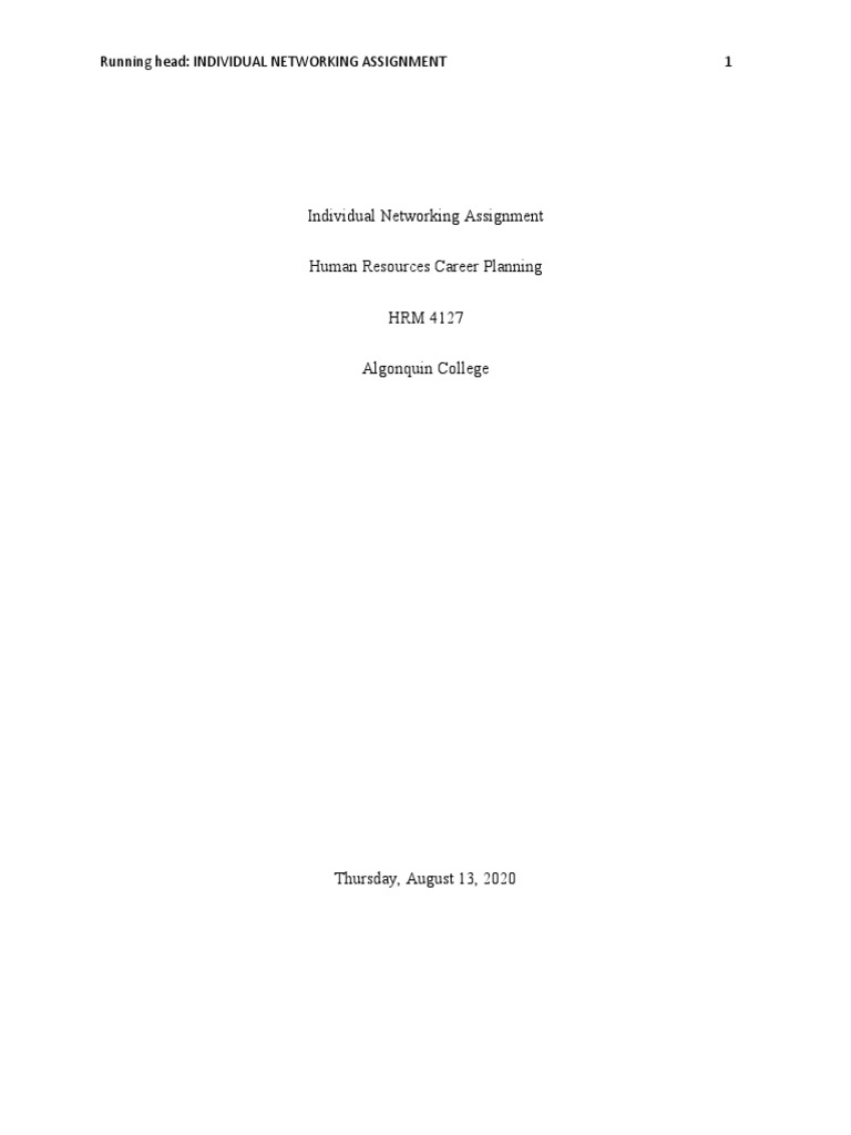 Networking Assignment | PDF | Linked In | Human Resources