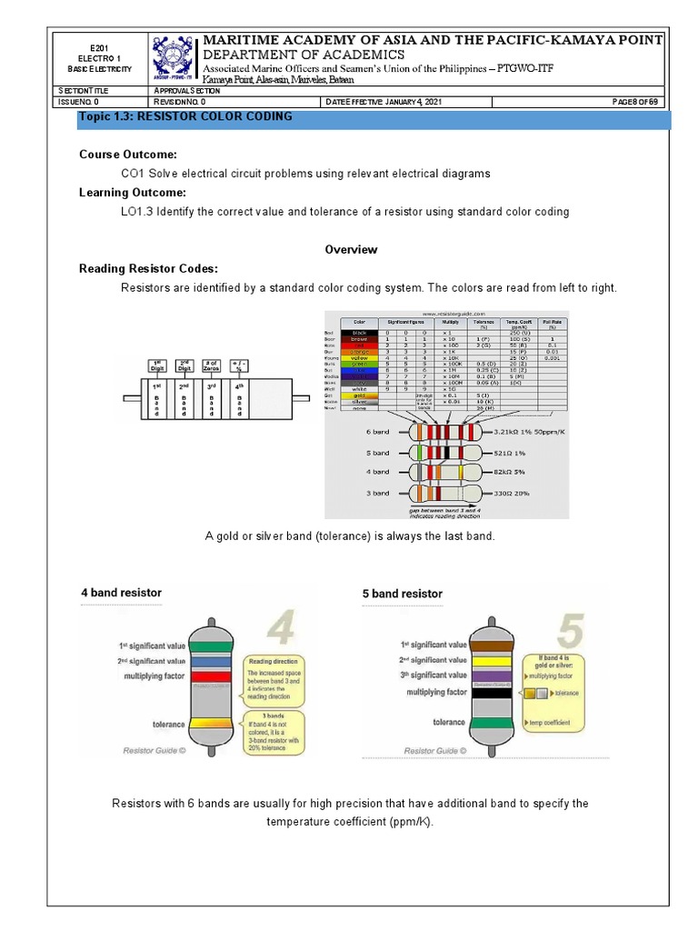 Topic 1.3 | PDF | Resistor | Engineering Tolerance