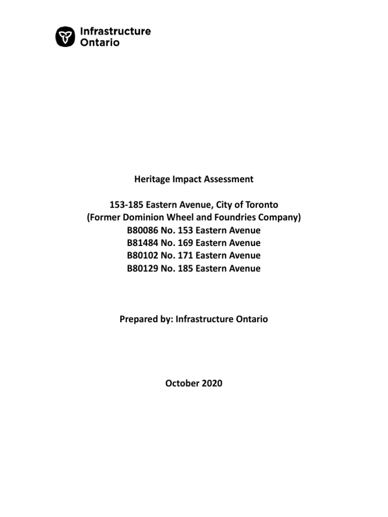 Infrastructure Ontario Heritage Impact Assessment | PDF | Environmental ...