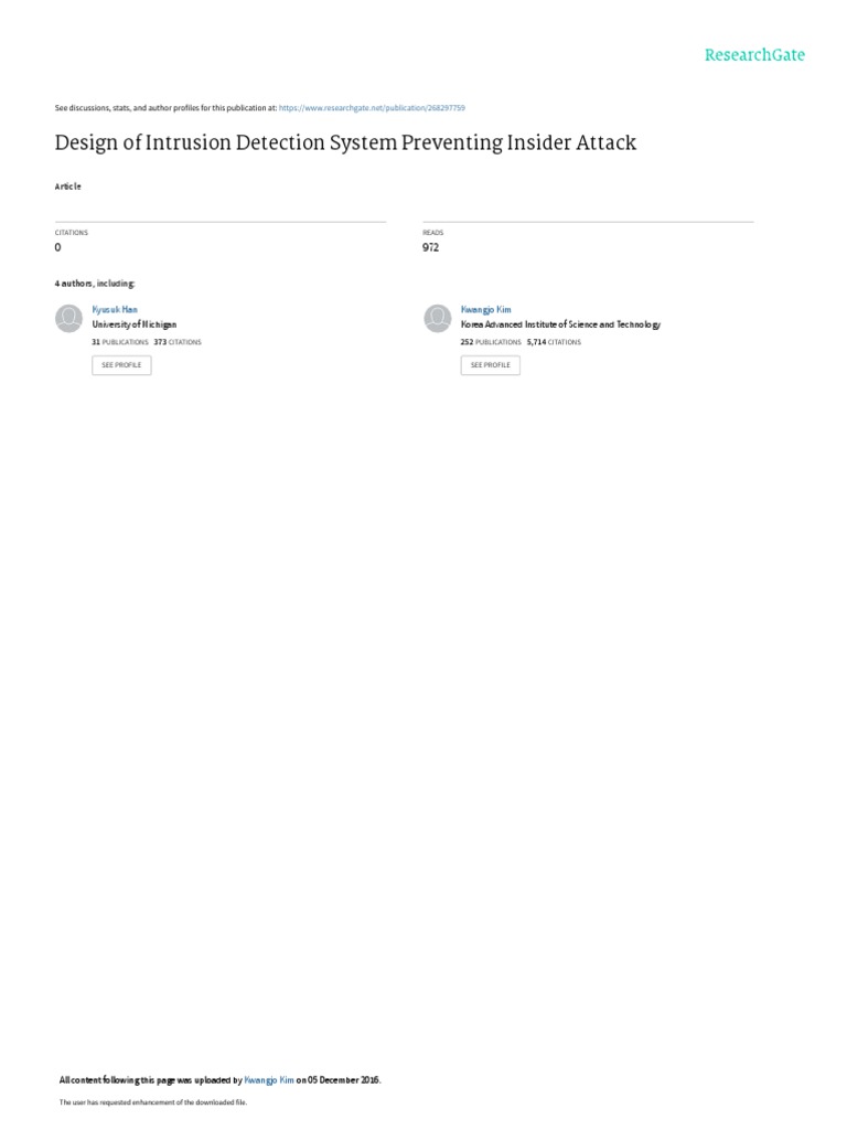 Insider Attack Detection System Design | PDF | Malware | Computer Virus