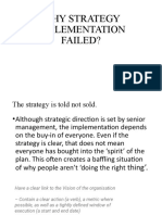 Why Strategy Implementation Failed