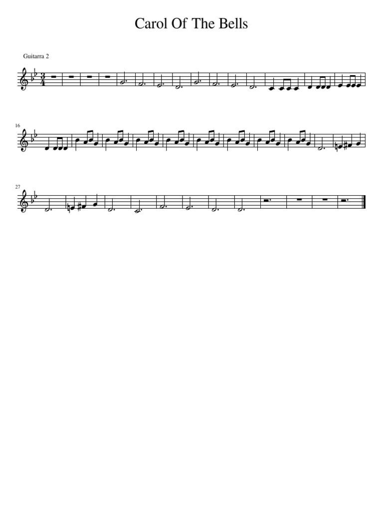 Guitar Sheet Music for Carol of the Bells | PDF