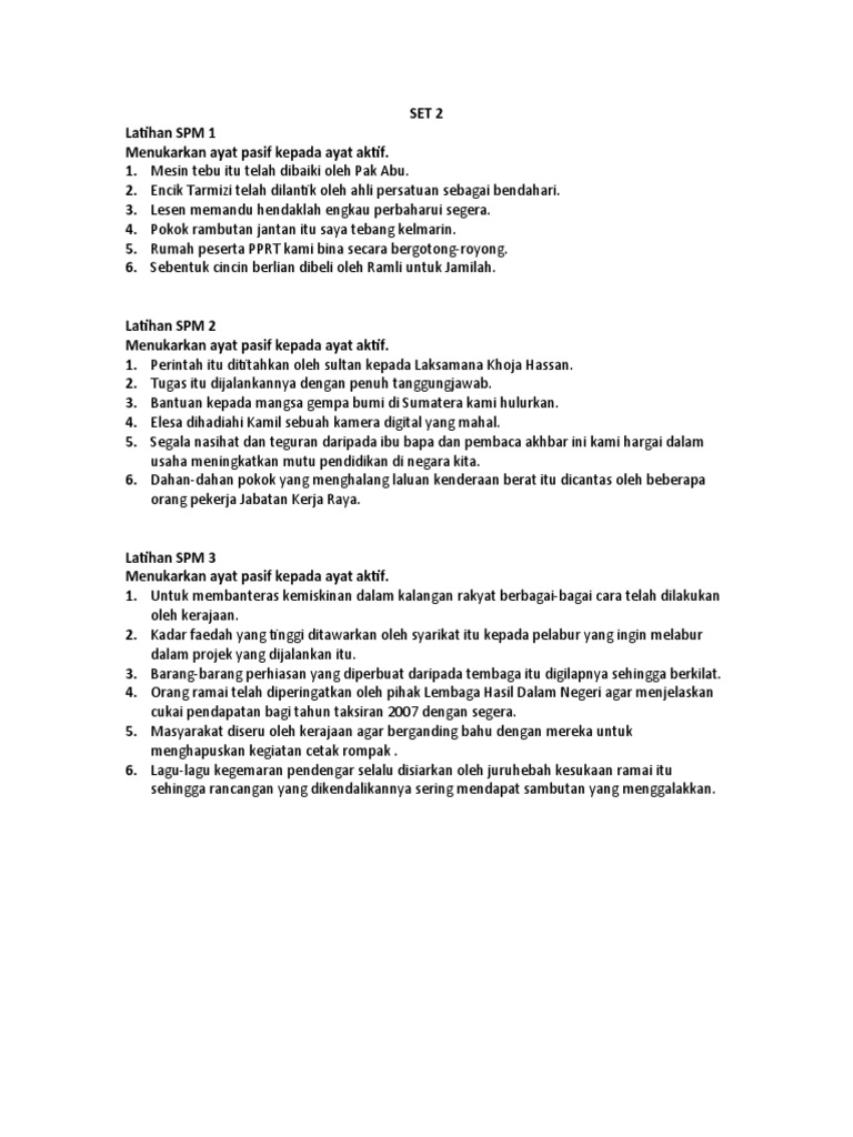 Ayat Pasif Ayat Aktif 2 Pdf