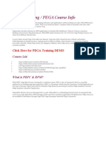 PEGA Training / PEGA Course Info