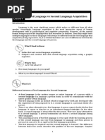 First Language Vs Second Language Acquisition: 1 Lesson 4