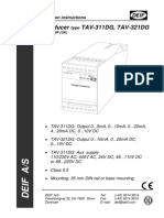 Transducer TAV-311DG, TAV-321DG: Installation Instructions Type