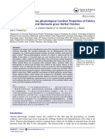 A Study of the Thermo Physiological Comfort Properties of Fabrics Treated With Neem and Bermuda Grass Herbal Finishes