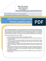 Performance Task For Semi-Finals Virtual Question and Answer