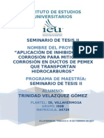 Aplicación de inhibidores de corrosión para mitigar la corrosión en ductos de Pemex