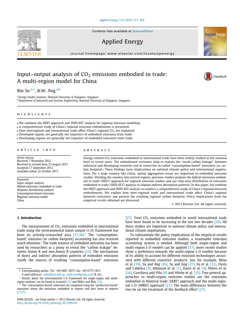 Regional CO2 Emissions in China Trade | PDF | Clean Development ...