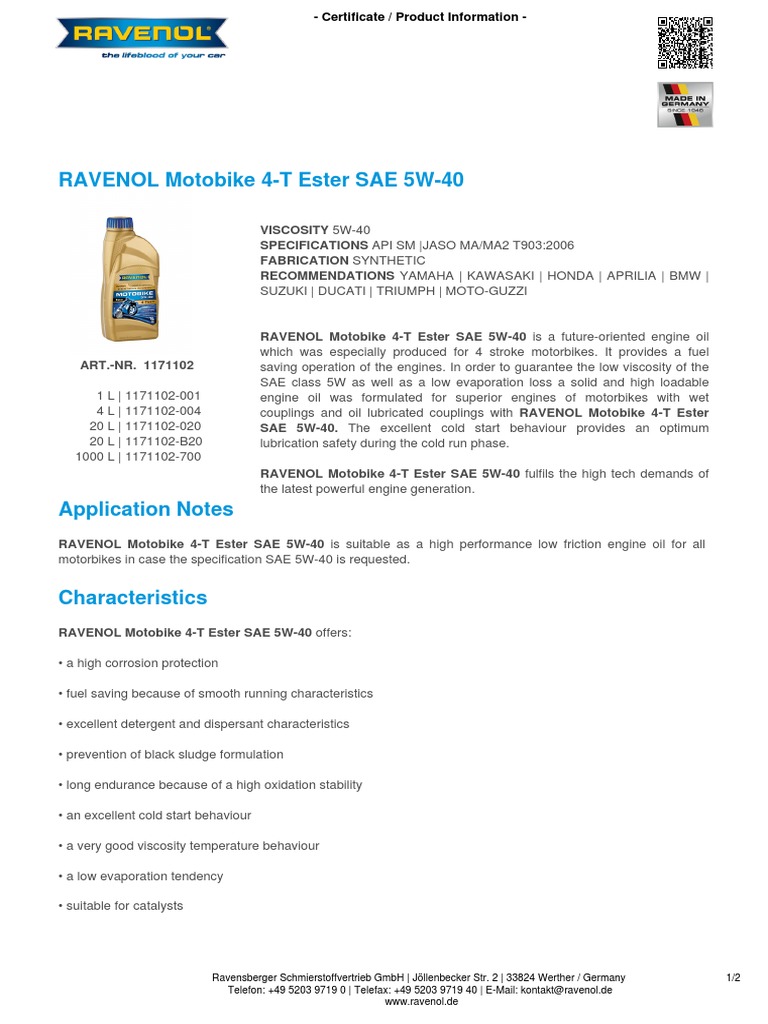 Ravenol SVE SAE 5 W-30/5 W30 Semi Synthetic Engine Oil