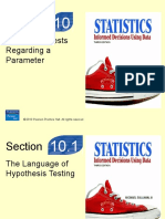 Hypothesis Tests Regarding A Parameter: © 2010 Pearson Prentice Hall. All Rights Reserved