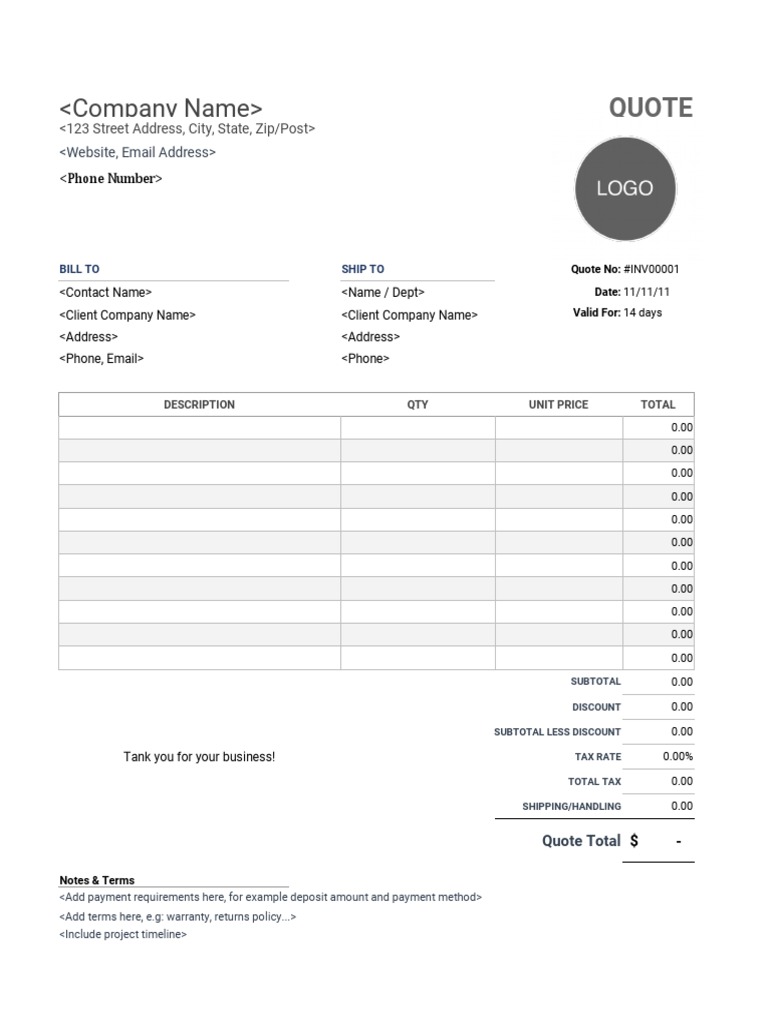 Business Quote Template | PDF | Market (Economics) | Economies