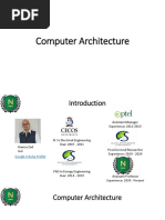 Computer Architecture - Week-1 - Lecture-1