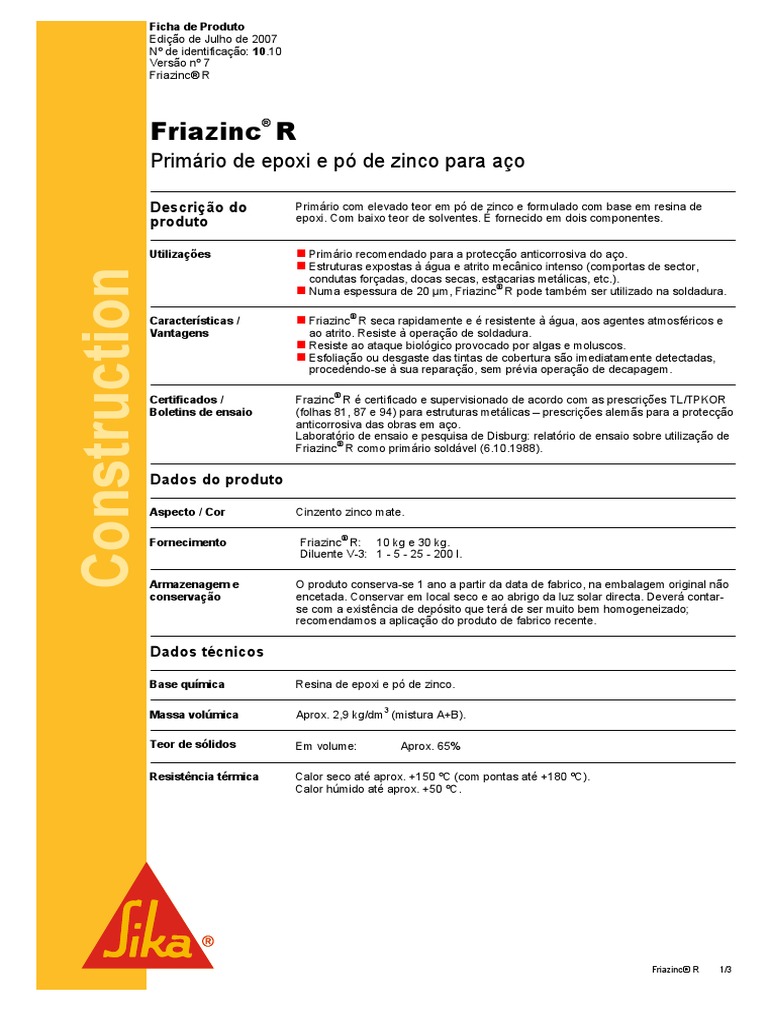 10 10 Friazinc - R | PDF | Tinta | Epóxi
