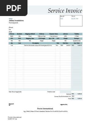 service invoice