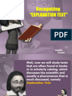Recognizing "Explanation Text": English Lesson