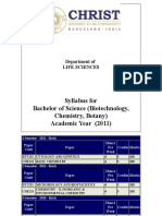 Syllabus For Bachelor of Science (Biotechnology, Chemistry, Botany) Academic Year (2011)