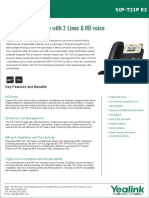 Yealink SIP-T21P E2 Datasheet