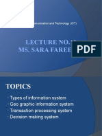 Lecture No.12 Ms. Sara Fareed: Information Communication and Technology (ICT)