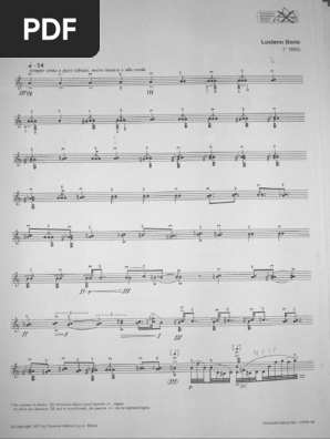 Berio, Luciano - Sequenza VIII P. VL Solo | PDF