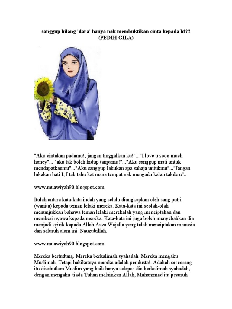 Sanggup Hilang Dara Hanya Nak Membuktikan Cinta Kepada Bf Pdf
