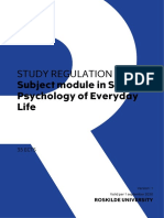 Study Regulation For Subject Module in Social Psychology of Everyday Life
