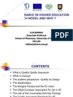 Quality Assurance in Higher Education Which Model and Why ?