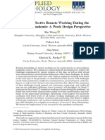 Achieving Effective Remote Working During The COVID-19 Pandemic: A Work Design Perspective