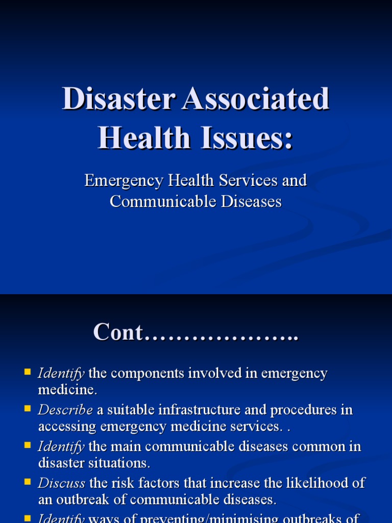 Emergency Health Services in Disasters | PDF | Emergency Department ...