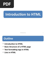 Introduction To HTML: 1 Web Engineering