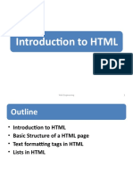 Introduction To HTML: 1 Web Engineering