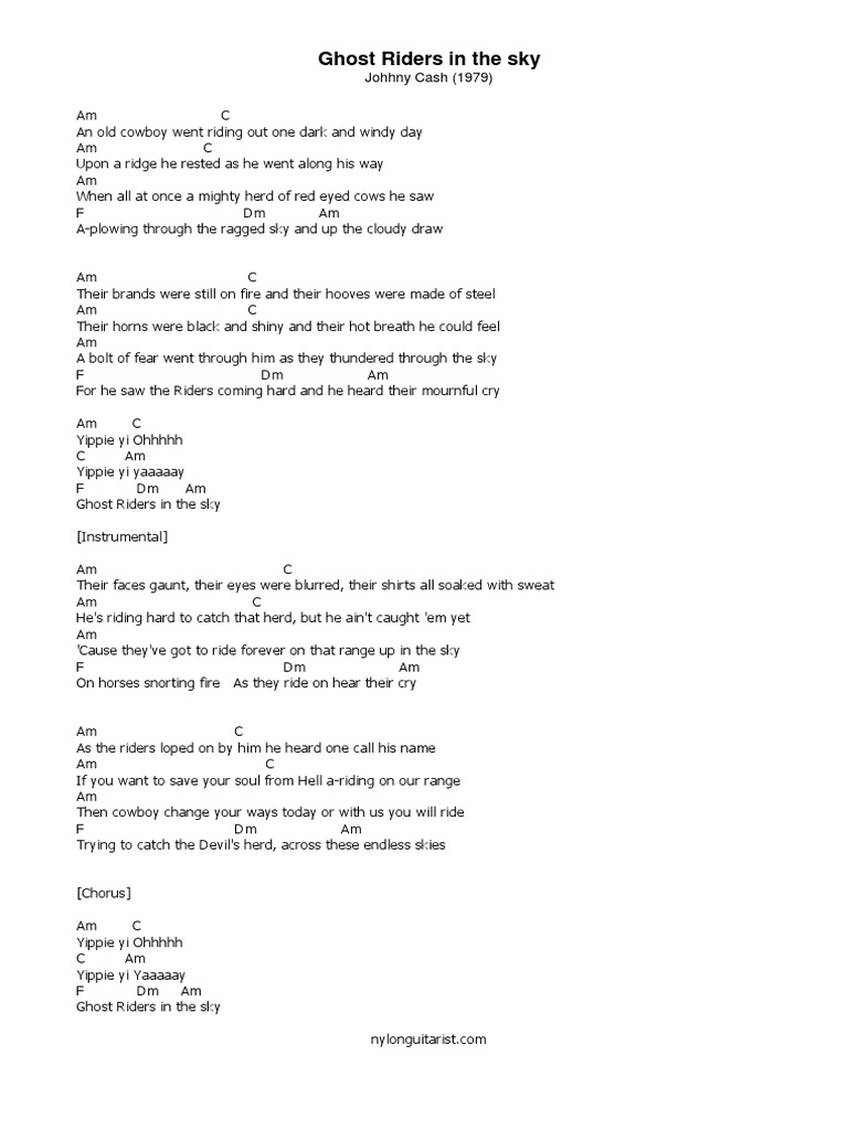 Ghost Riders in the Sky Lyrics | PDF