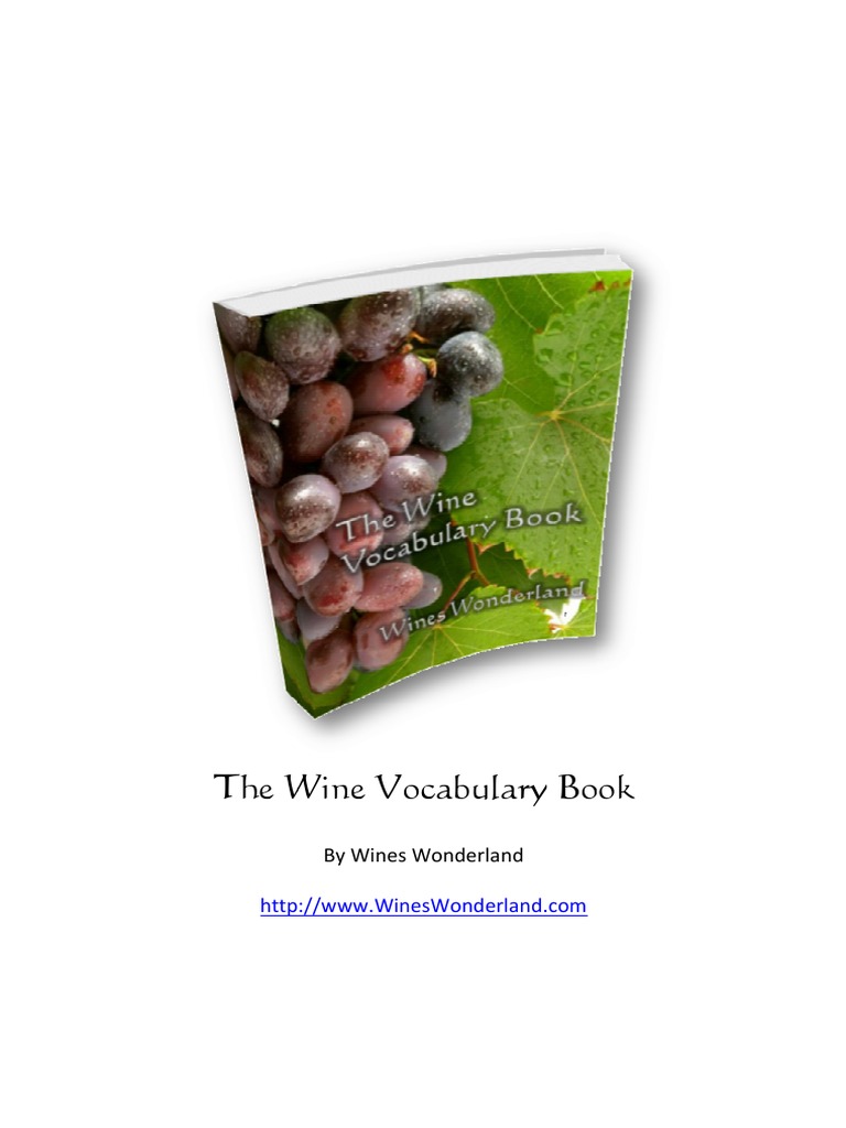 The Wine Vocabulary Book PDF Aroma Of Wine Wine