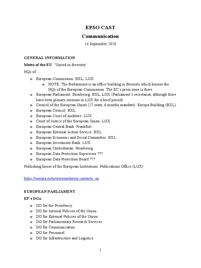 Comm CAST Questions | PDF | Microblogging | European Commission