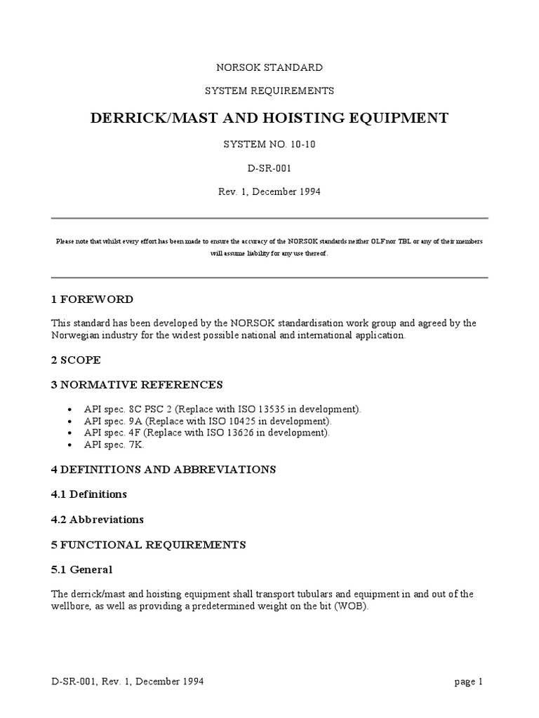 Derric Mast and Hoisting Equipment PDF