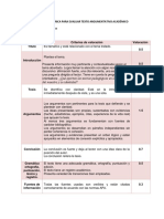 Rúbrica para Evaluar Ensayo