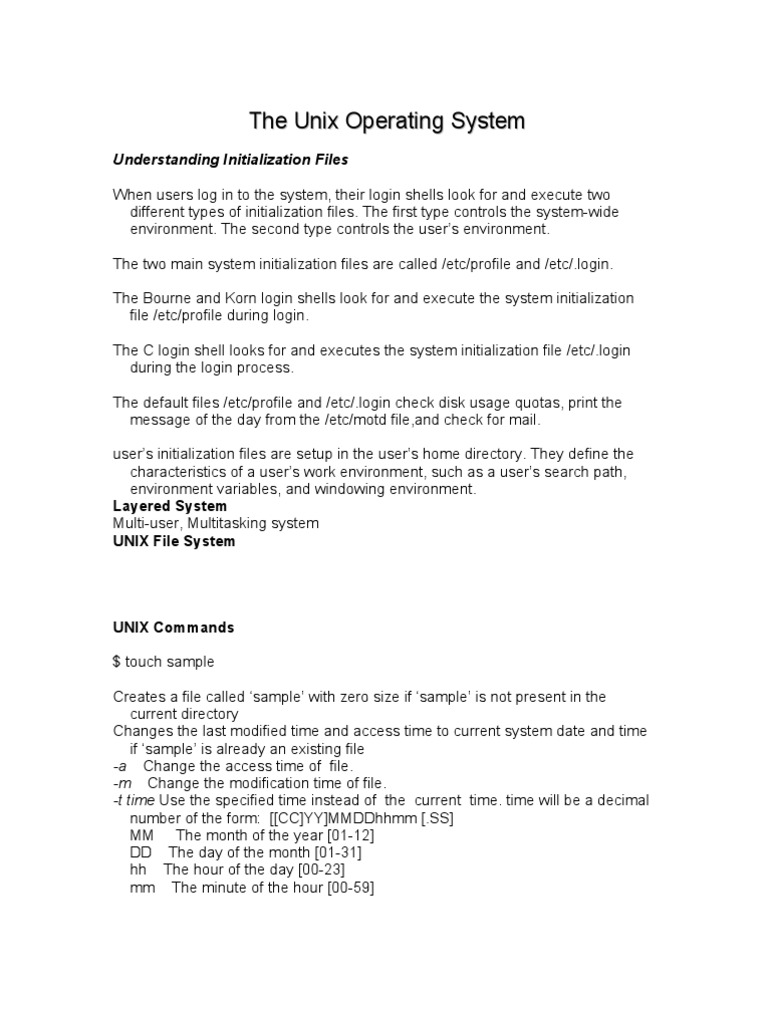 The Unix Operating System | PDF | Command Line Interface | Computer File