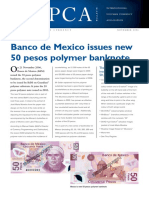 Banco de Mexico Issues New 50 Pesos Polymer Banknote
