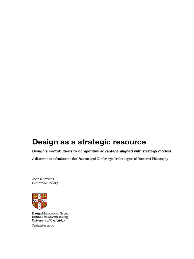 Design As A Strategic Resource | PDF | Strategic Management | Design