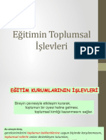 D - Eğitimin Toplumsal İşlevleri 3. Konu