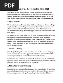 Fashion Tips & Tricks For Men 2021