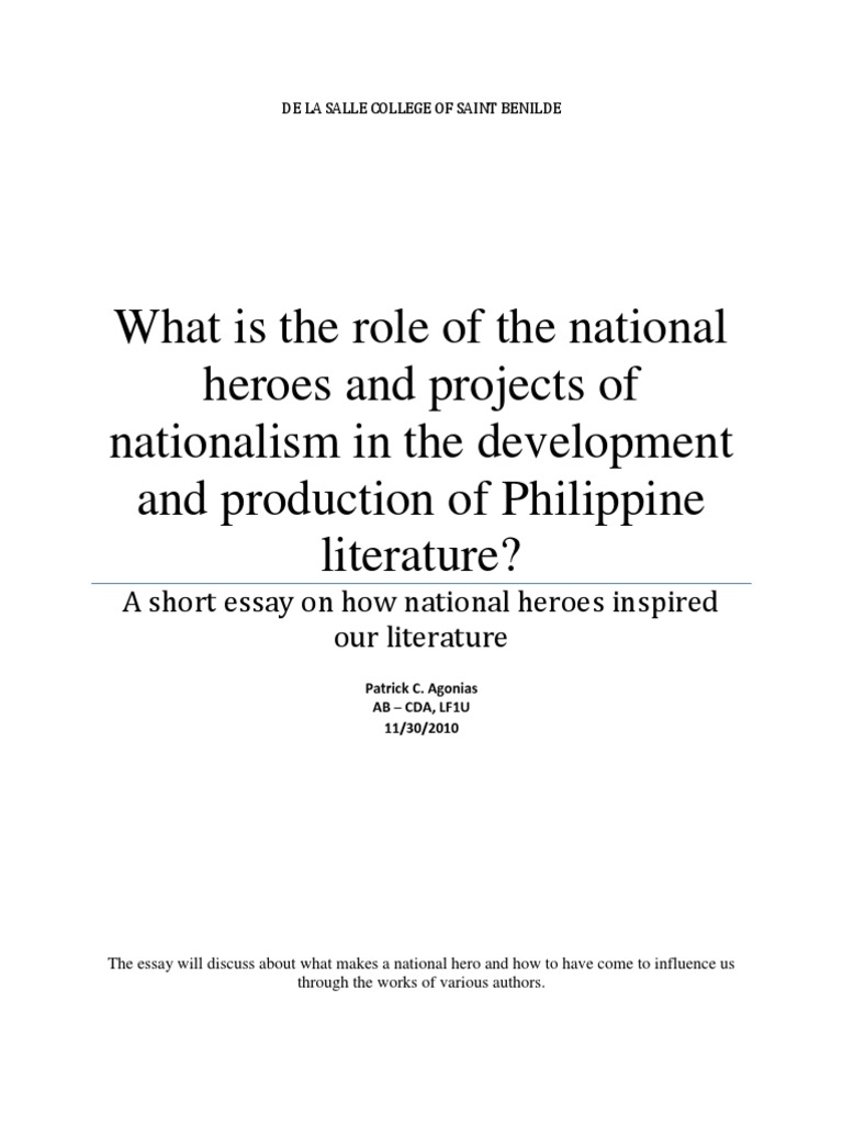 Roles of National Heroes in The Production of Literature in The ...