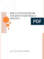 Rolul Investiitlor Straine in Republica Moldova