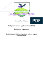 MTU Student's SIWES Report on Borehole Drilling and Geophysics